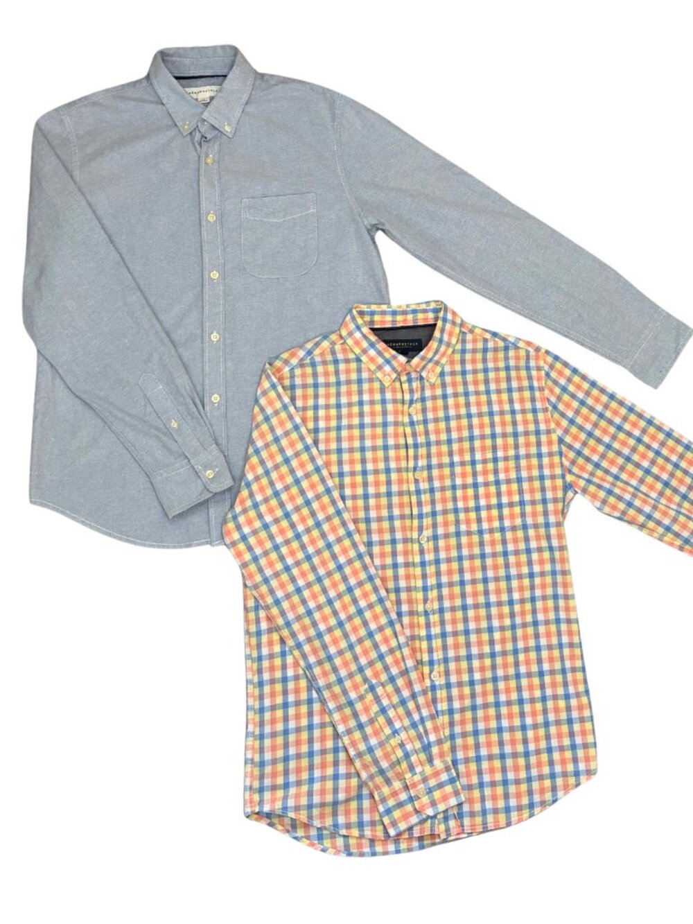 Aeropostale Men’s Small 2 Shirt Bundle Y2K Preppy Plaid Oxford Button Down